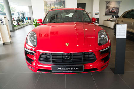 KUALA LUMPUR, MALAYSIA - AUGUST 19, 2017: Porsche Macan GTS at the showroom in Kuala Lumpur Malaysiaのeditorial素材