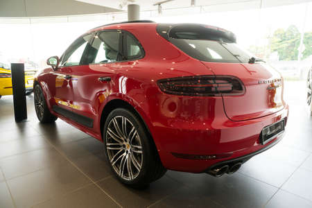 KUALA LUMPUR, MALAYSIA - AUGUST 19, 2017: Porsche Macan GTS at the showroom in Kuala Lumpur Malaysiaのeditorial素材