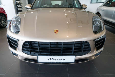 KUALA LUMPUR, MALAYSIA - AUGUST 19, 2017: Porsche Macan at the showroom in Kuala Lumpur Malaysiaのeditorial素材