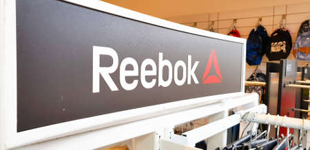 KUALA LUMPUR, MALAYSIA - FEBRUARY 17, 2018: Reebok is a global athletic footwear and apparel company, operating as a subsidiary of Adidas since 2005のeditorial素材