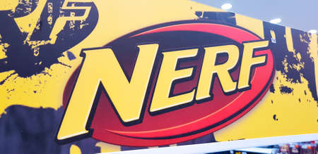 KUALA LUMPUR, MALAYSIA - MARCH 2, 2018: Nerf is a toy brand created by Parker Brothers and currently...