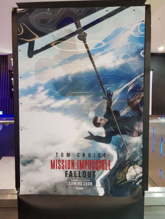 KUALA LUMPUR, MALAYSIA - JULY 26, 2018: Mission: Impossible 6 or MI6 â€“ Fallout movie poster...