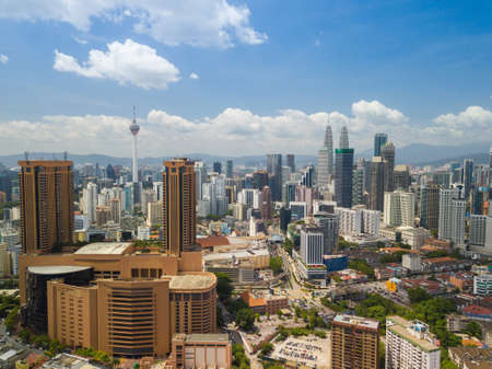 KUALA LUMPUR, MALAYSIA - MARCH 11, 2018: Aerial view of Kuala Lumpur metropolitan city