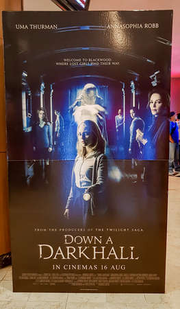 KUALA LUMPUR, MALAYSIA - AUGUST 26, 2018: Down a Dark Hall movie poster. The movie starring...