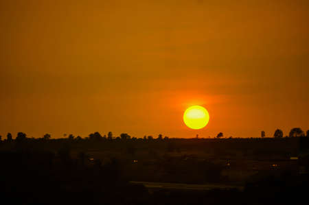 Sunrise in the morning with cloudsの写真素材