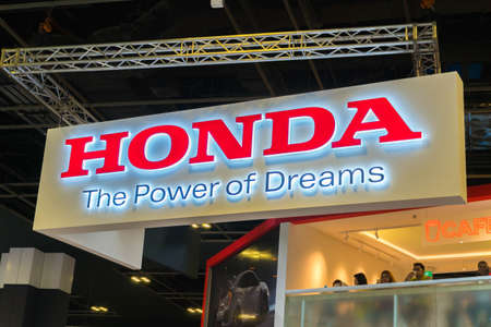SINGAPORE - JANUARY 12, 2019: Honda logo at the Singapore Motorshow