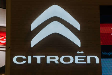KUALA LUMPUR, MALAYSIA - NOVEMBER 23, 2018: Citroen logo at Kuala Lumpur Motor Show