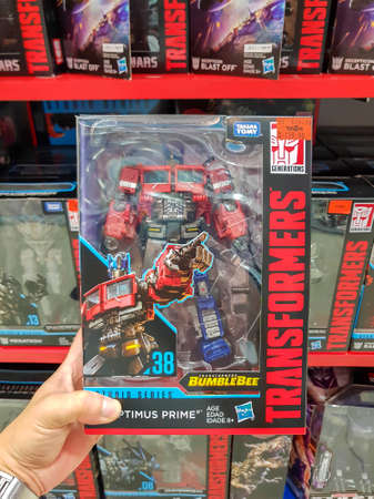 KUALA LUMPUR, MALAYSIA - APRIL 24, 2019: Optimus Prime toys from the Bumblebee movieのeditorial素材