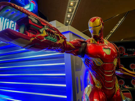 KUALA LUMPUR, MALAYSIA - MAY 6, 2019: Ironman statue from Avengers Endgame. The Avengers, is a American superhero film based on the Marvel Comics superhero team produced by Marvel Studiosのeditorial素材
