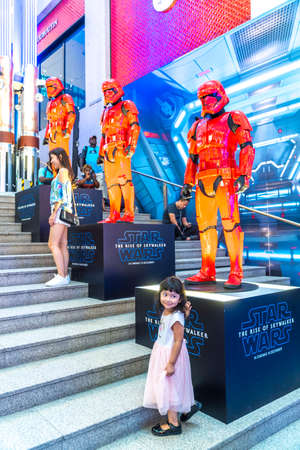 KUALA LUMPUR, MALAYSIA - NOVEMBER 23, 2019: Red Stormtrooper from Star Wars The Rise of Skywalker. This is a road show for promotion new Starwars movieのeditorial素材