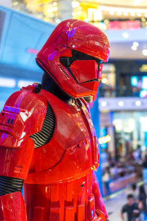 KUALA LUMPUR, MALAYSIA - NOVEMBER 23, 2019: Red Stormtrooper from Star Wars The Rise of Skywalker. This is a road show for promotion new Starwars movieのeditorial素材