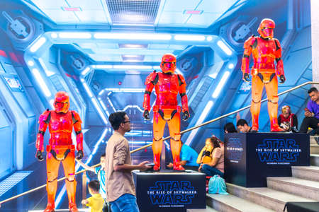 KUALA LUMPUR, MALAYSIA - NOVEMBER 23, 2019: Red Stormtrooper from Star Wars The Rise of Skywalker. This is a road show for promotion new Starwars movieのeditorial素材