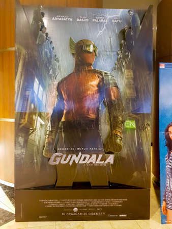 KUALA LUMPUR, MALAYSIA - DECEMBER 18, 2019: Gundala movie standee, is a 2019 Indonesian superhero film based on the comics character Gundalaのeditorial素材
