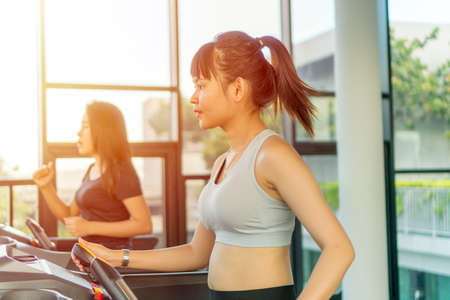 Healthy Concept, Cute Asian girl at the gym