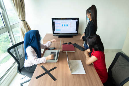 Home Office Concept, Group of diverse people having a meeting