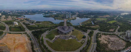 PUTRAJAYA, MALAYSIA - FEBRUARY 1, 2021: Modern unique building in Putrajaya called PICC (Putrajaya International Concention Center)のeditorial素材