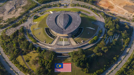 PUTRAJAYA, MALAYSIA - FEBRUARY 1, 2021: Modern unique building in Putrajaya called PICC (Putrajaya International Concention Center)のeditorial素材