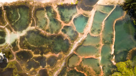 Nature environment Tadom Hill beautiful crystal clear emerald pool during sunriseの写真素材