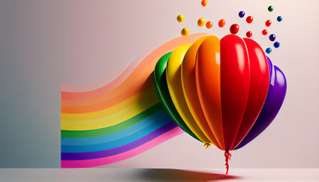 AI images of LGBT Pride day celebration, Love knows no gender, celebrate diversity and inclusionの写真素材