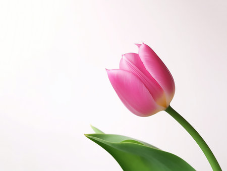 Pink tulips spring flower background Symbols of love for Happy Women's, Mother's, Valentine's Day, birthday, copy space,の素材