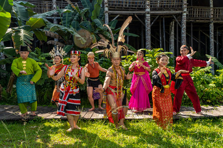 Kuching, Sarawak - 13 May 2022: Traditional Dancer at Sarawak Village, Celebrating culture and traditionのeditorial素材