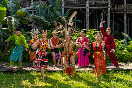 Kuching, Sarawak - 13 May 2022: Traditional Dancer at Sarawak Village, Celebrating culture and traditionのeditorial素材
