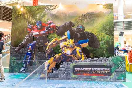 Kuala Lumpur, Malysia - June 2, 2023: Movie Standee from Rist of the Beast Transformers movieのeditorial素材