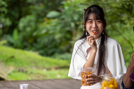 A young Malaysian student wearing traditional cloth for festival celebration