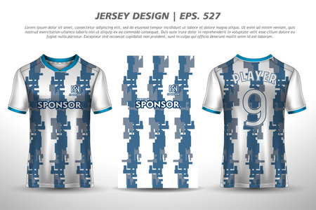 Jersey design sublimation t shirt Premium geometric pattern Incredible Vector collection for Soccer football racing cycling gaming motocross sportsのイラスト素材