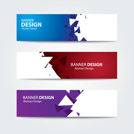 Vector abstract triangle design banner template full colorのイラスト素材