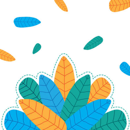 colorful trendy leaves vectorのイラスト素材