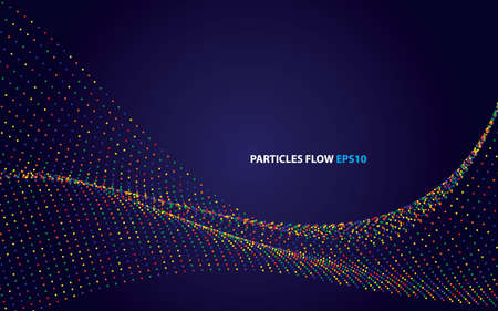 Abstract colorful particles flow background vectorのイラスト素材