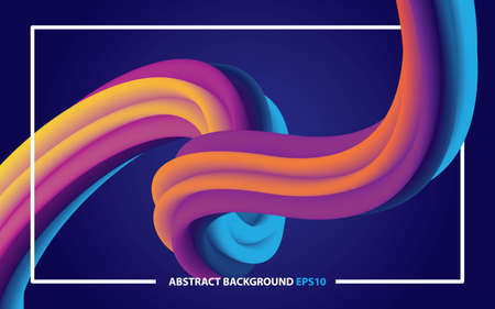 Abstract 3D fluid color shape. futuristic background vector design.のイラスト素材