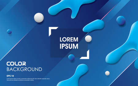 Trendy fluid shape gradient colors. blue fluid element design. Abstract Background Vector Illustration.のイラスト素材
