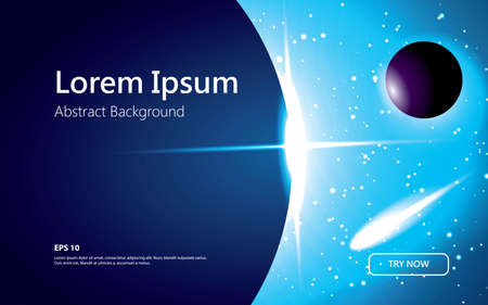 blue space background with meteorのイラスト素材