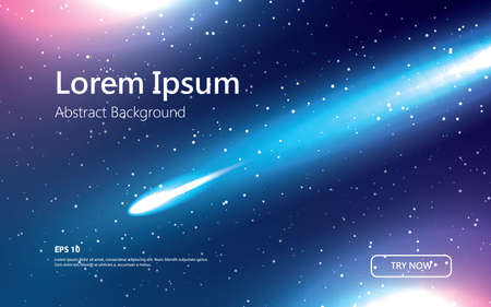 blue light meteor space backgroundのイラスト素材