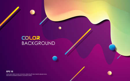 colorful geometric background with trendy fluid compositionのイラスト素材