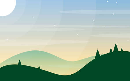 sunny mountain landscape vector illustrationのイラスト素材