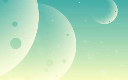 Green space background. with planets and light stars.のイラスト素材