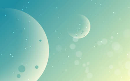 Green space background. with planets and light stars.のイラスト素材