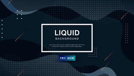 Dynamic abstract wavy background. Modern black light fluid shape with geometric dots composition. Dark background vector illustration.のイラスト素材