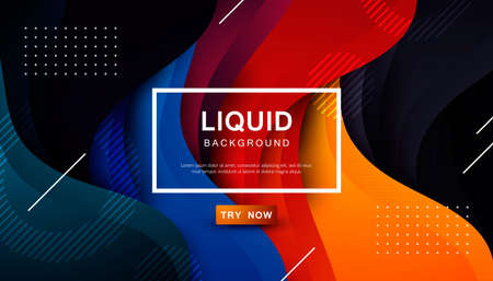 Colorful liquid background. Dynamic textured geometric element design with dots decoration. Modern gradient light vector illustration.のイラスト素材
