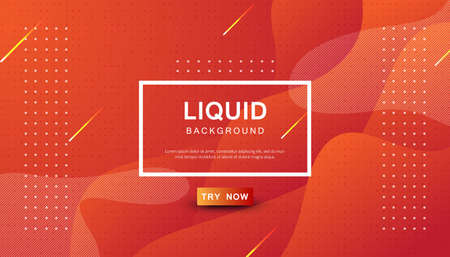 Orange liquid color background. Dynamic textured geometric element design with dots decoration. Modern gradient light vector illustration.のイラスト素材