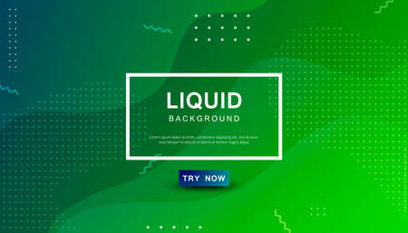 Green liquid color background. Dynamic textured geometric element design with dots decoration. Modern gradient light vector illustration.のイラスト素材