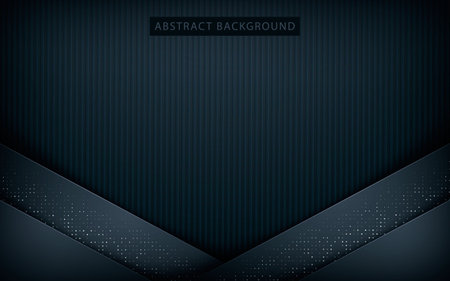 Dark abstract background with black overlap layers. Texture with silver glitters dots element decoration.のイラスト素材
