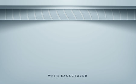 White abstract background with overlap layers. Gray texture layer effect decoration. Realistic backdrop.のイラスト素材