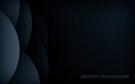 Dark abstract background with overlap layers. Realistic texture with circle layer decoration.のイラスト素材