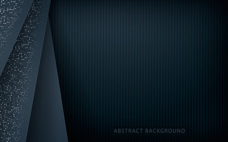 Dark abstract background with black overlap layers. Texture with silver glitters dots element decoration.のイラスト素材