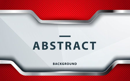 Red abstract backgrund vector, modern corporate concept with silver effect.の写真素材