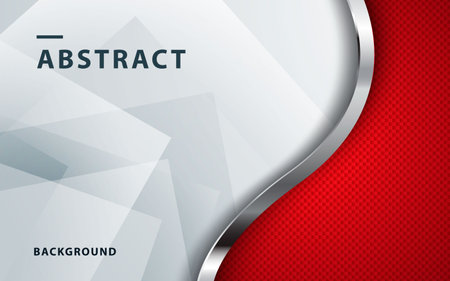 Red abstract backgrund vector, modern corporate concept with silver effect.の写真素材